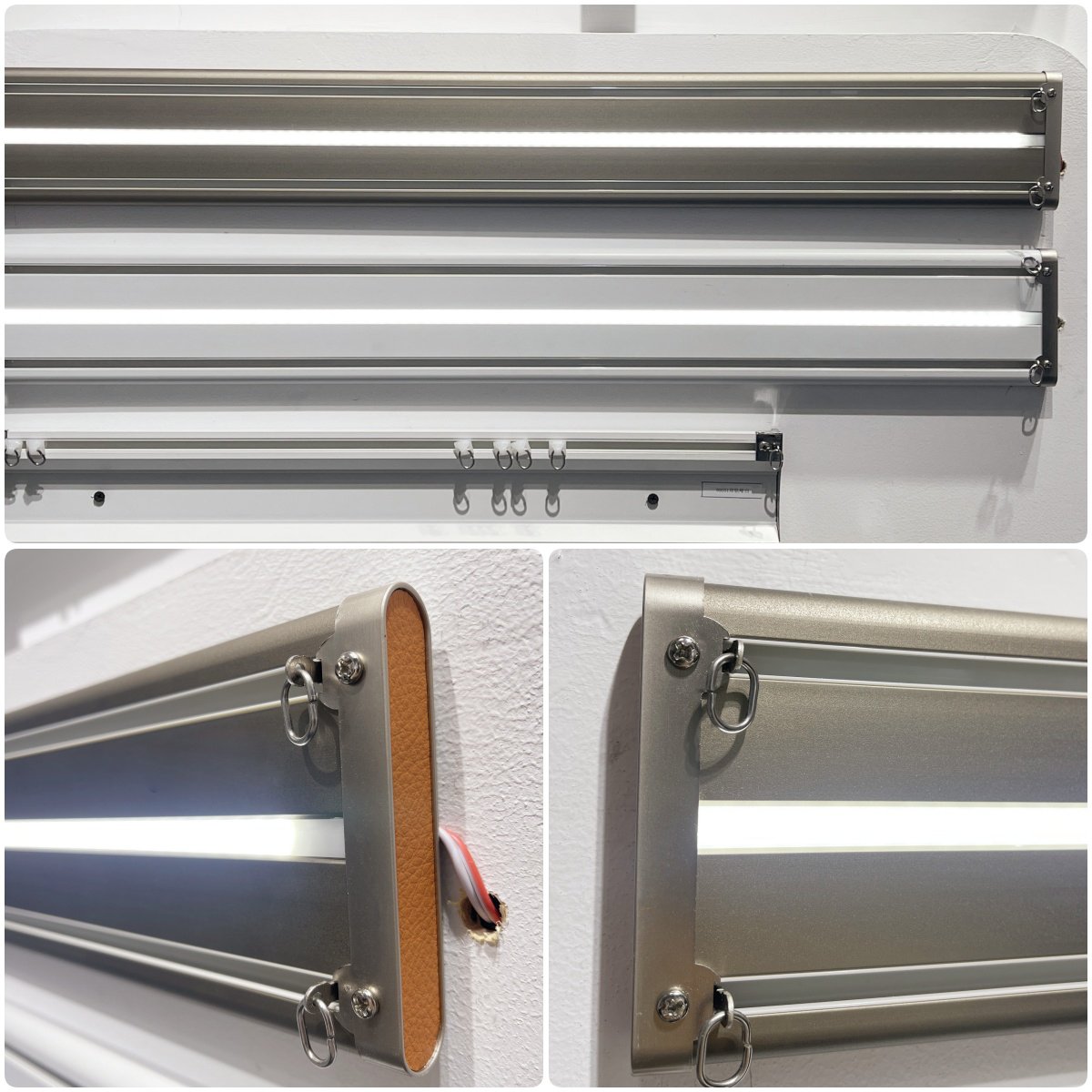 Dual Ceiling Mount Metal Double Track for Bay Windows & Home Office-Curtain Poles Tracks & Accessories