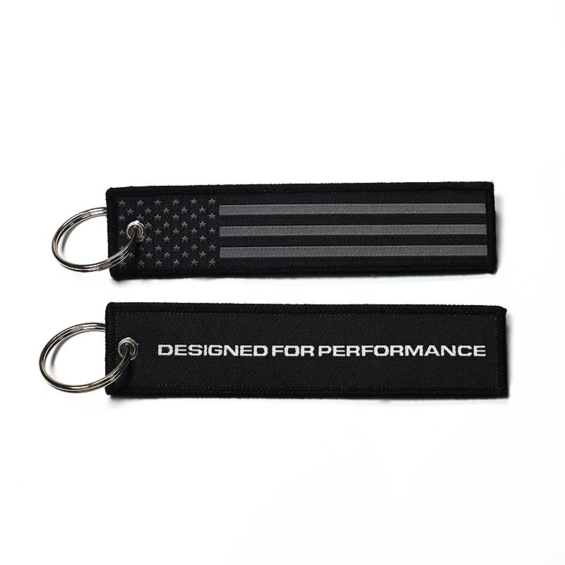 Double-Side Fashion Embroidery Flight Personalized Keychains With Letters Promotional Keychain Logo Key Ring