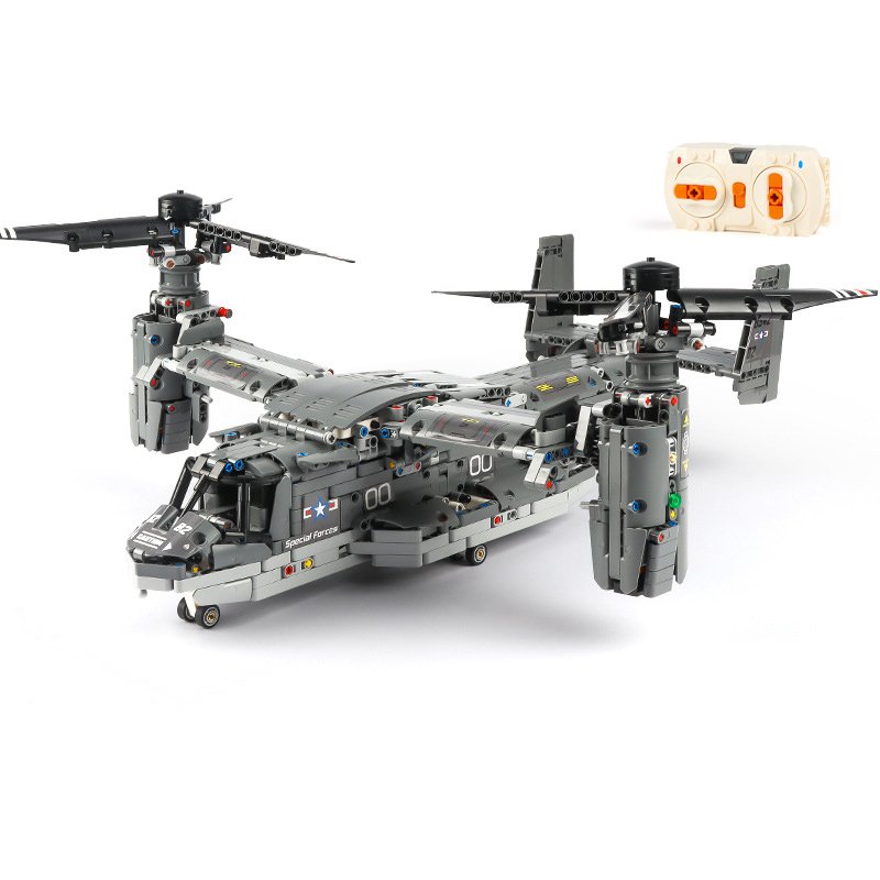 PG-13003 Creative RC Aircraft high-tech V-22 Osprey Transport Airplane Model DIY plastic building block sets gifts for children