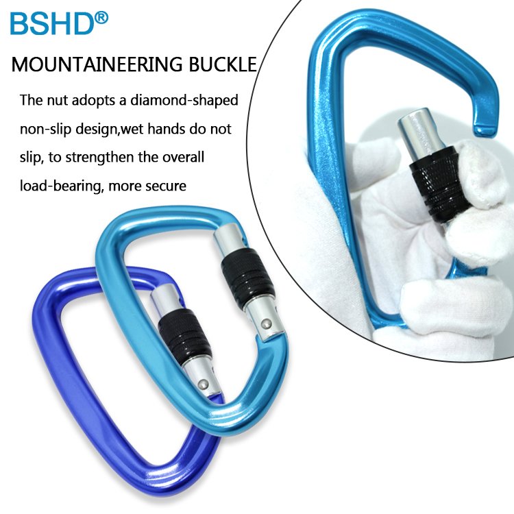 Heavy Duty 42kn Alloy Carabiner D Shape Auto Lock Climbing Carabiner Hook for Aerial Work Can Custom Logo