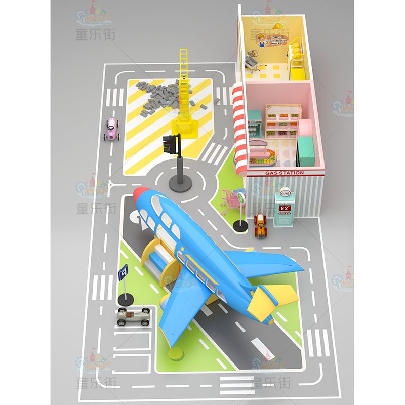 Sweet Themed Castle Kids Sports Aircraft Cabin Model Playground Indoor Play Center Small Indoor Playground