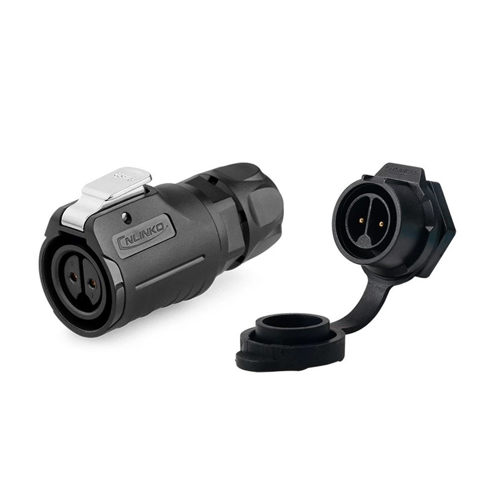 LP16 IP67 Waterproof Cable Connector 2Pin Aviation Male Female Plug Socket PBT Housing Cooper Contracts for LED Lighting