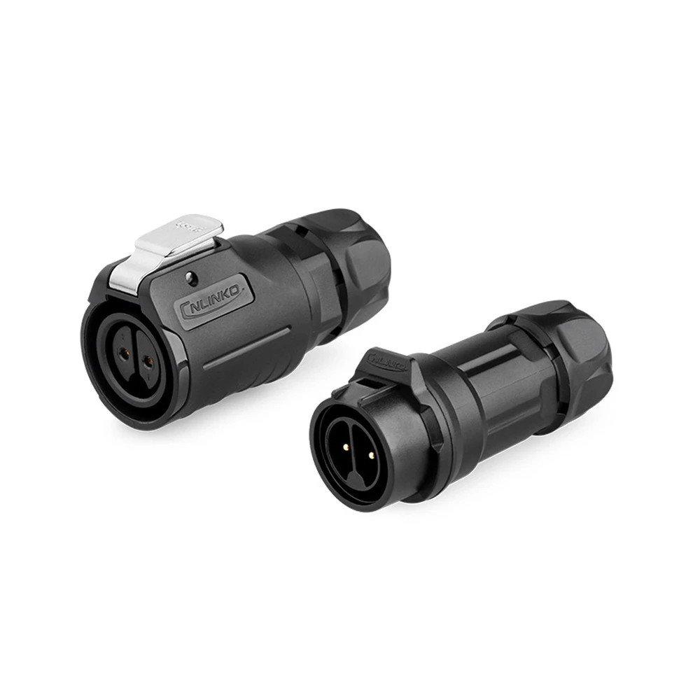 LP16 IP67 Waterproof Cable Connector 2Pin Aviation Male Female Plug Socket PBT Housing Cooper Contracts for LED Lighting