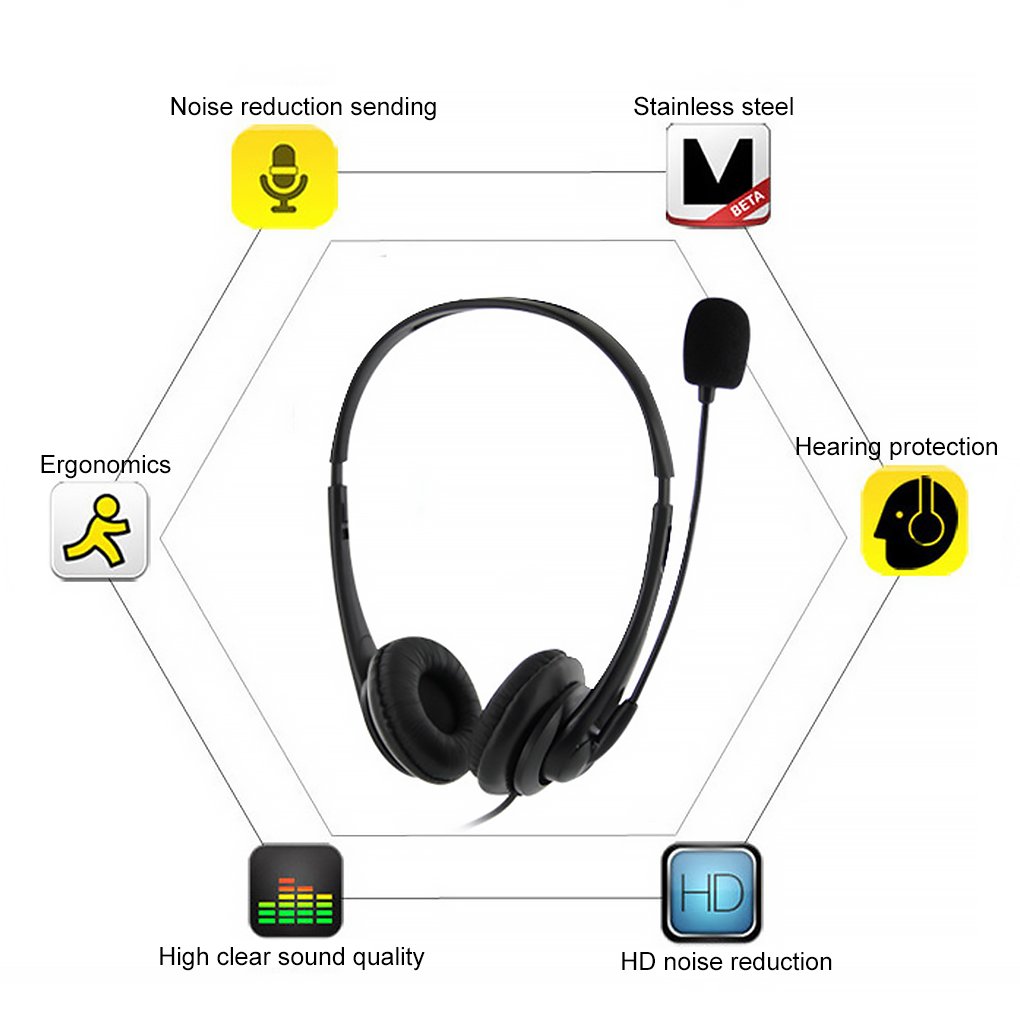 Hot Selling Call Center Earphone Wired Headset Wih Sound Bass Head Phones Airline Accessories