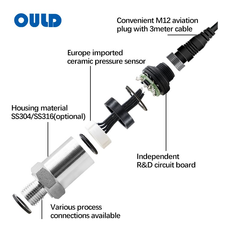 OULD OEM Manufacturer PT-306 4-20ma Water Oil Air Pressure Measurement Pressure Sensors Pressure Transmitter
