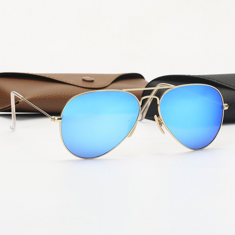 Fashion Luxury Pilot Aviation Eyewear Metal Alloy Frame UV400 Glass Lenses Men Shades Sunglasses