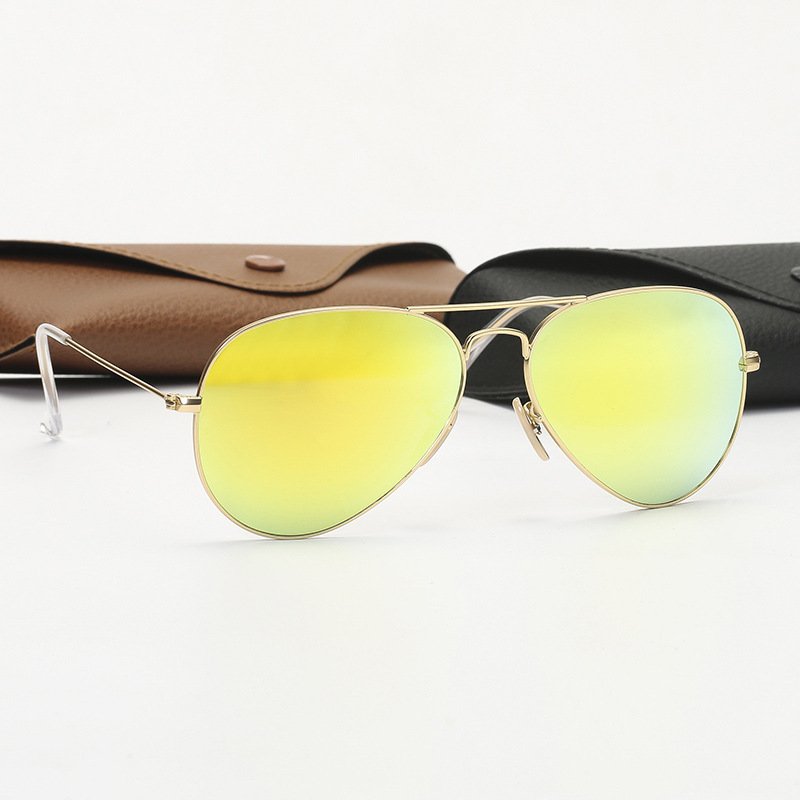 Fashion Luxury Pilot Aviation Eyewear Metal Alloy Frame UV400 Glass Lenses Men Shades Sunglasses