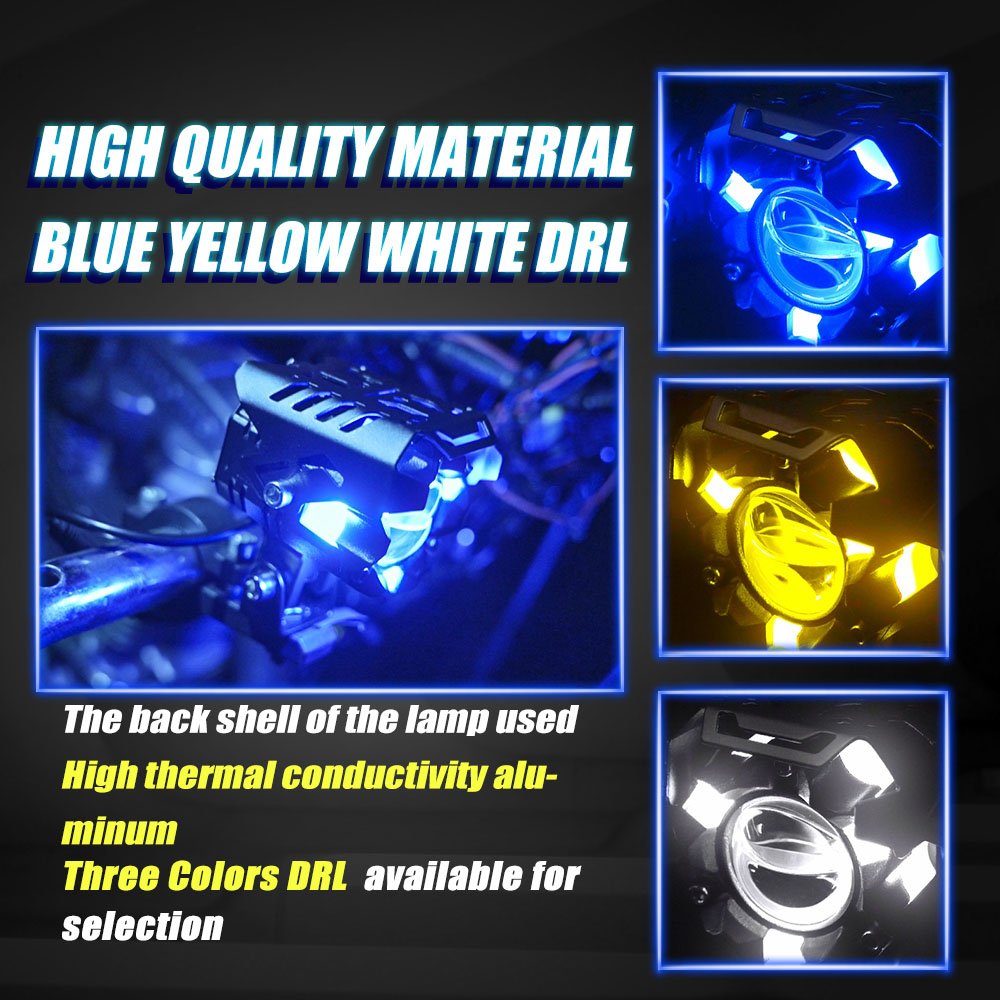 MOTOLED Exploradoras Para Moto Luces Foco Led Azul Amarillo Blanco DRL 60W 10000LM