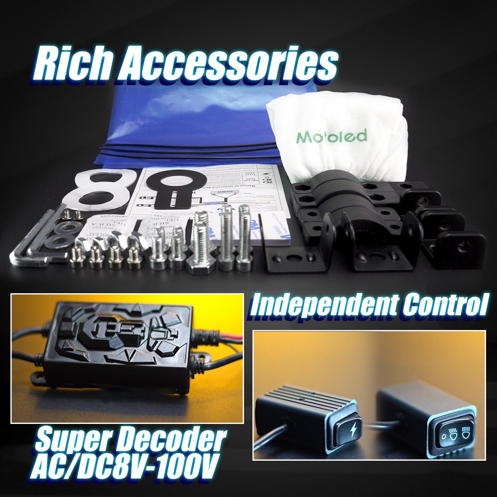 MOTOLED Exploradoras Para Moto Luces Foco Led Azul Amarillo Blanco DRL 60W 10000LM
