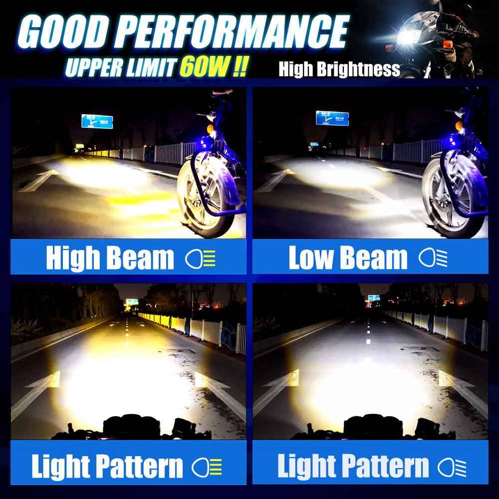 MOTOLED Exploradoras Para Moto Luces Foco Led Azul Amarillo Blanco DRL 60W 10000LM