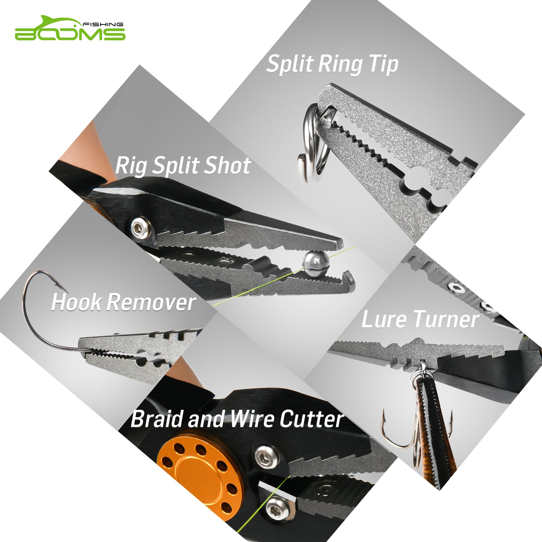 Booms Fishing X09 Aluminum Fishing Pliers With Lanyard and Sheath