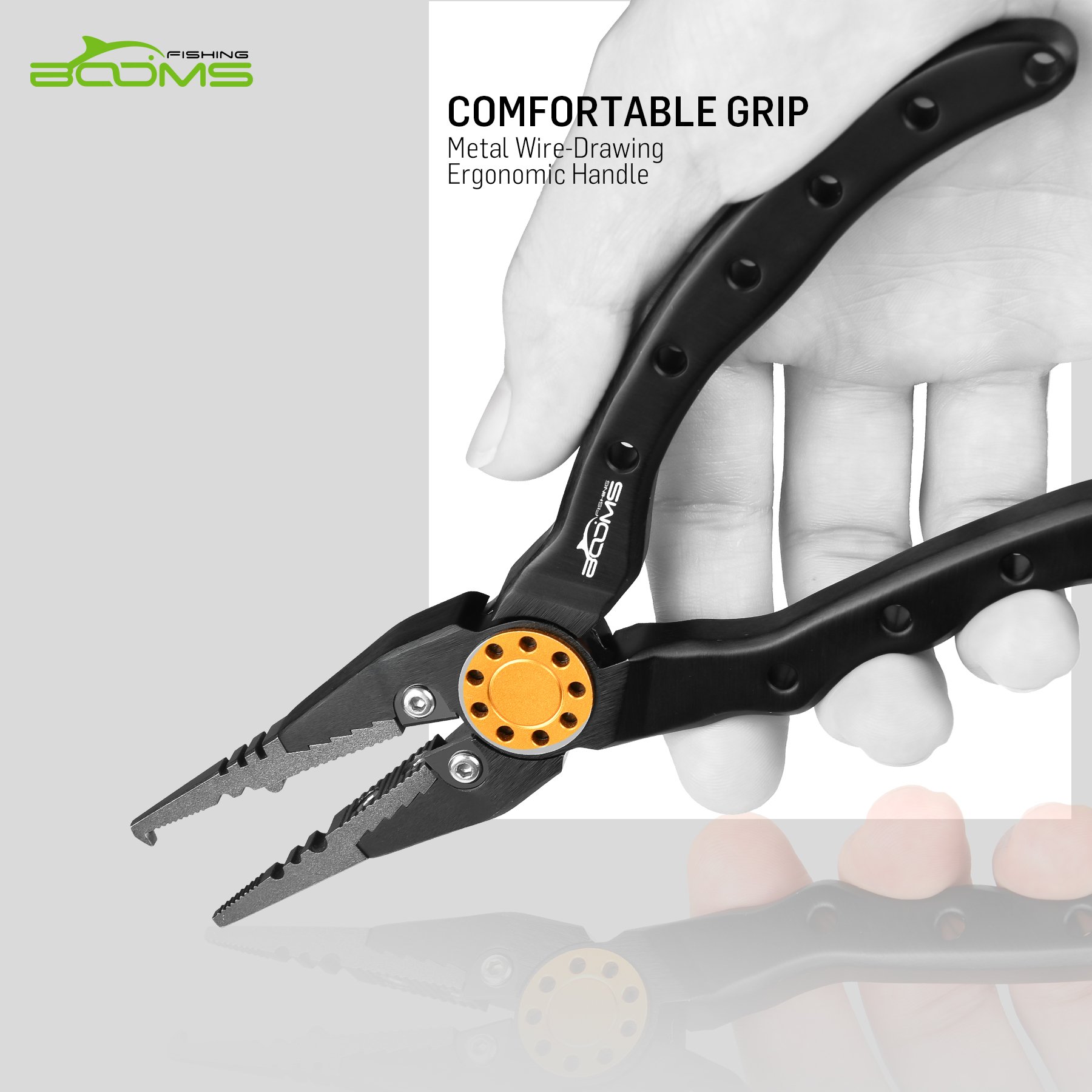 Booms Fishing X09 Aluminum Fishing Pliers With Lanyard and Sheath