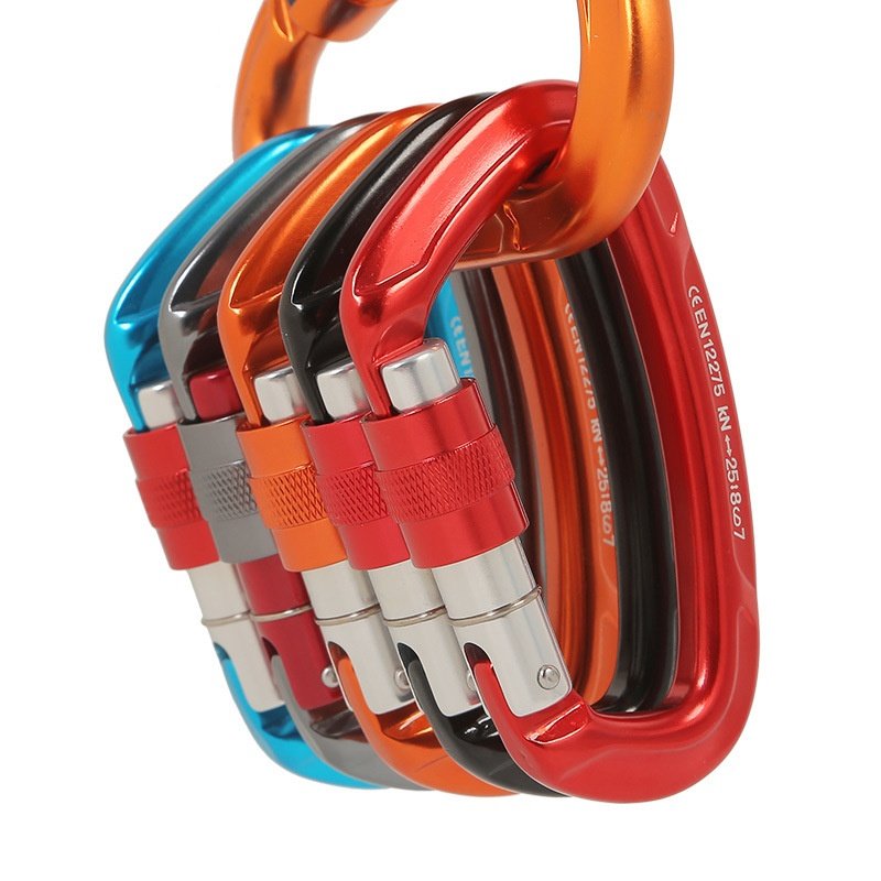 Customized Colors & Logo Lightweighted 25KN Heavy Duty Climbing Carabiner Hook Aluminum Bag Parts & Accessories