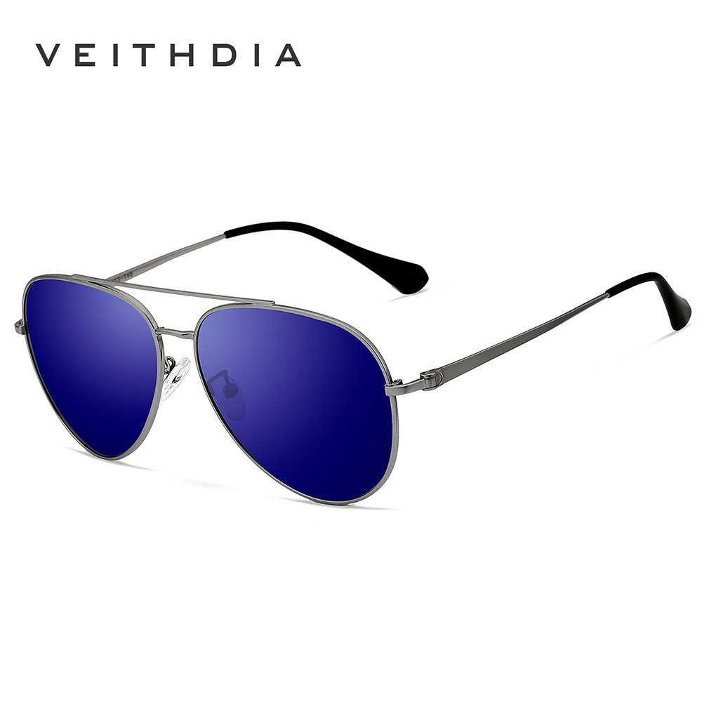 VEITHDIA 8259 Luxury Designer Beach Accessories Custom Aviation Polarized Pilot Shades Sunglasses Men Women New