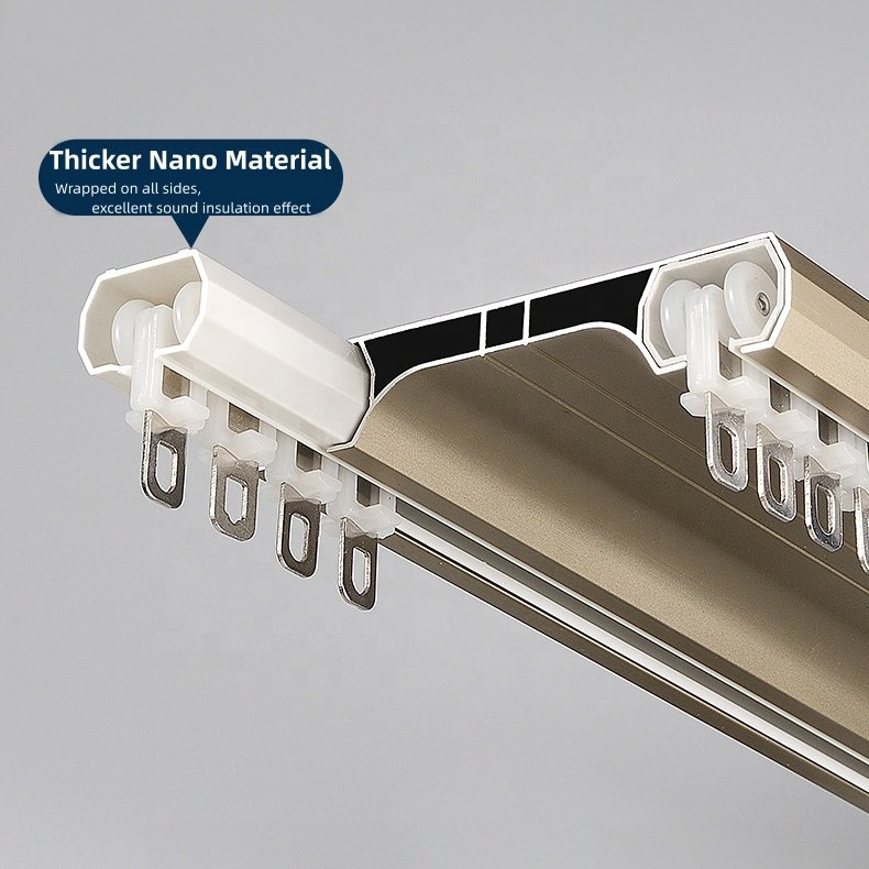 Heavy Duty Aluminum Conjoined Double Ceiling Curtain Rail for Interior Decoration