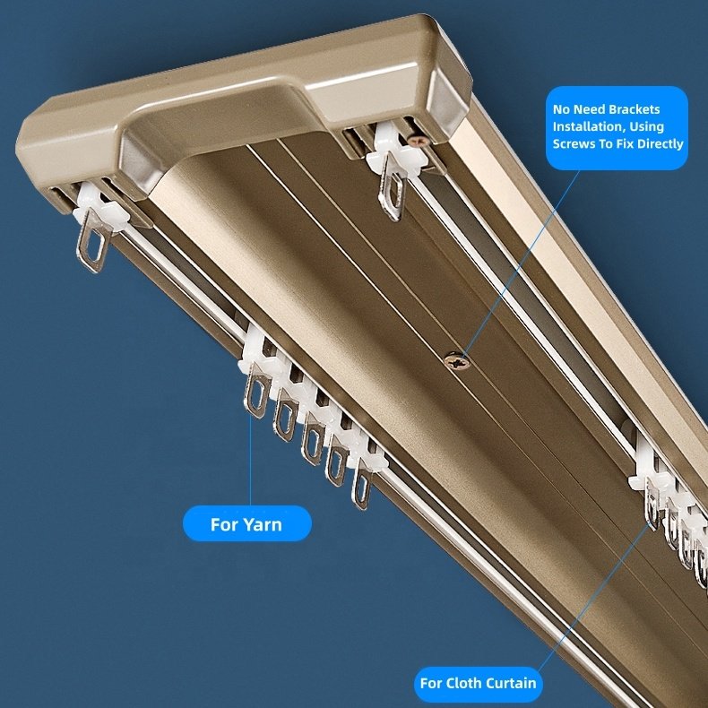 Heavy Duty Aluminum Conjoined Double Ceiling Curtain Rail for Interior Decoration