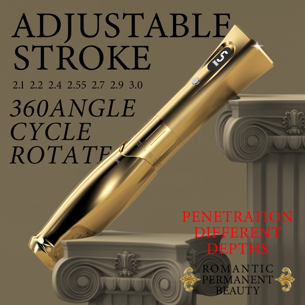 Dual Battery Universal Stroke Adjustable Wireless Permanent Makeup Machine Private Label
