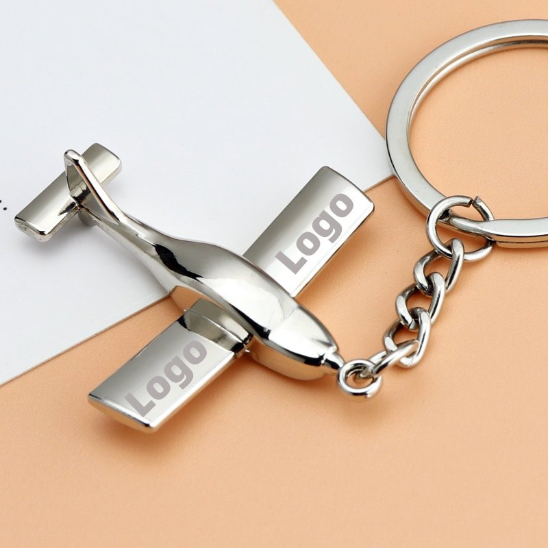 Personalized Metal 3D Aircrafts Promotional Keychains Bomber Fighter Airplane Keychain Aviation Plane Key Rings for Gifts Events
