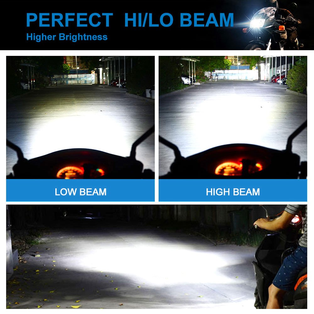 Motoled AC/DC8-80V M4PLUS-CSP 80W 8000LM 4 SIde Emitting Motorcycle LED Bulb Headlight Moto Spotlight
