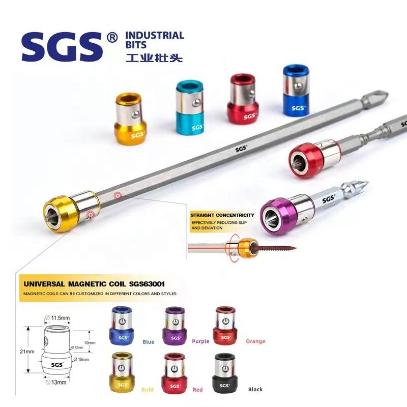 6.35mm Strong Magnetic Aviation Aluminum Material Universal Magnetic Ring SGS63001 Type Screwdriver Bit Accessories