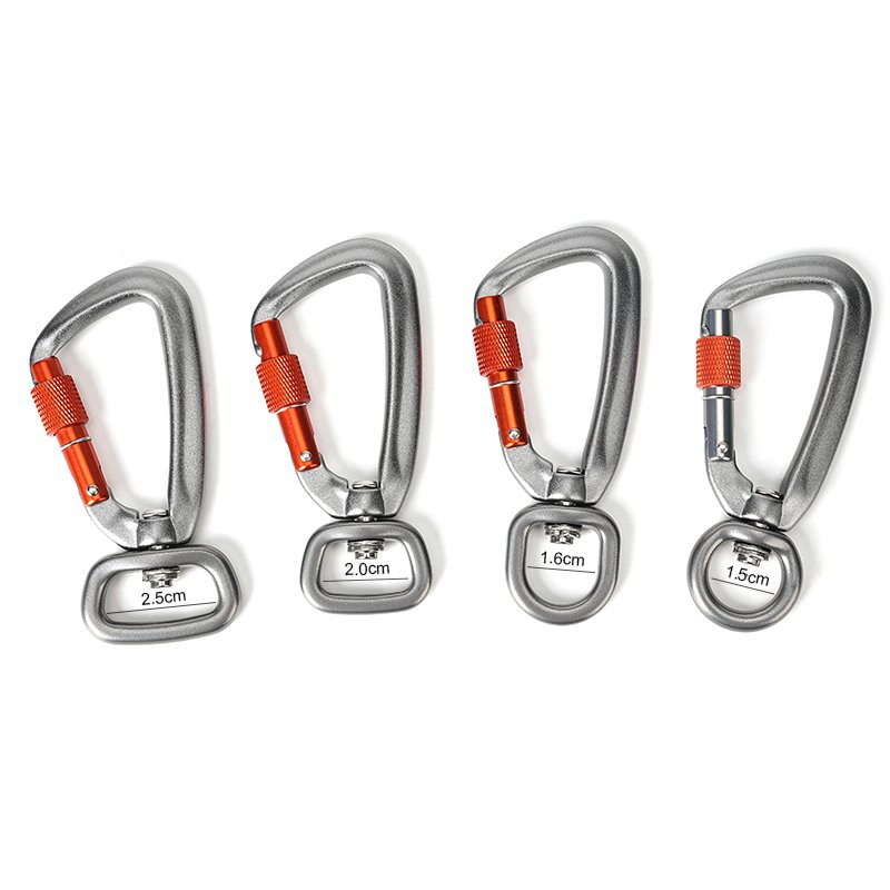 4KN Screw Locking Dog Leash Safety Straight Gate Spring Hook Aluminum Swivel Auto Locking Carabiner Hook for Dog Leash