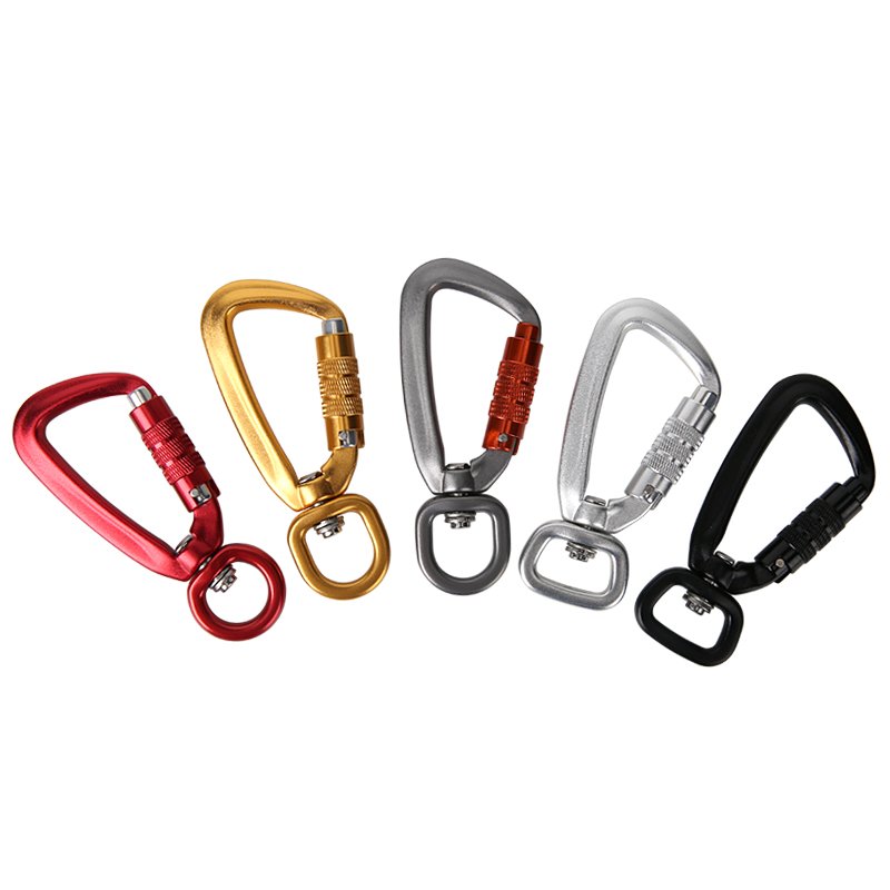 4KN Screw Locking Dog Leash Safety Straight Gate Spring Hook Aluminum Swivel Auto Locking Carabiner Hook for Dog Leash