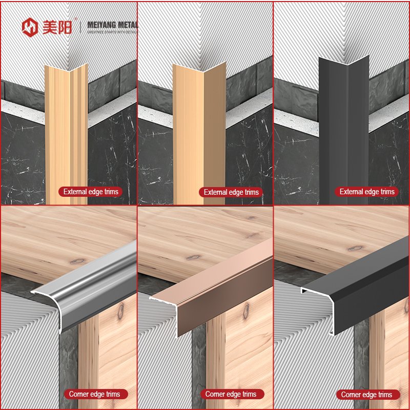 L Shape Polished Color Customization Aviation Aluminum Stair Parts Edge Trim Decoration Wall Corner Angle Tile Trim