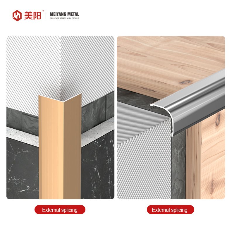L Shape Polished Color Customization Aviation Aluminum Stair Parts Edge Trim Decoration Wall Corner Angle Tile Trim