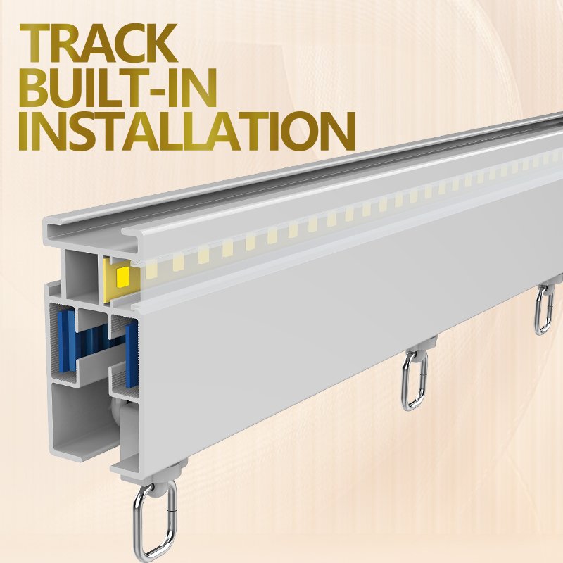 Smart Home Electric Curtain Rail Intelligent Motor with Atmosphere Light Belt Plastic Metal Material Model Number Accessories