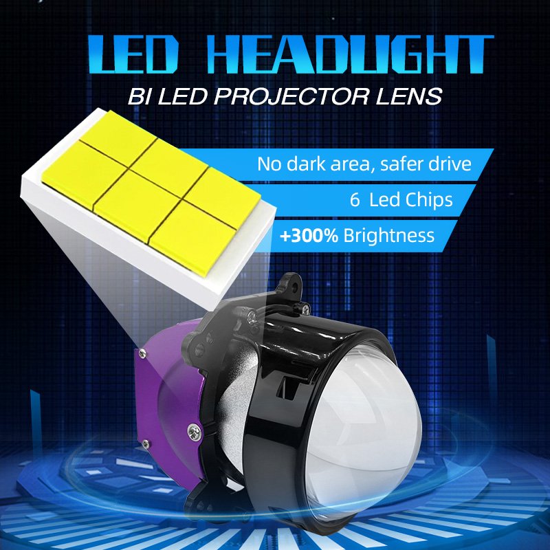 OEM Auto Accessories Wholesale LD6 Car LED Headlight Bulb 3 Inch 120w Bi LED Projector Lens