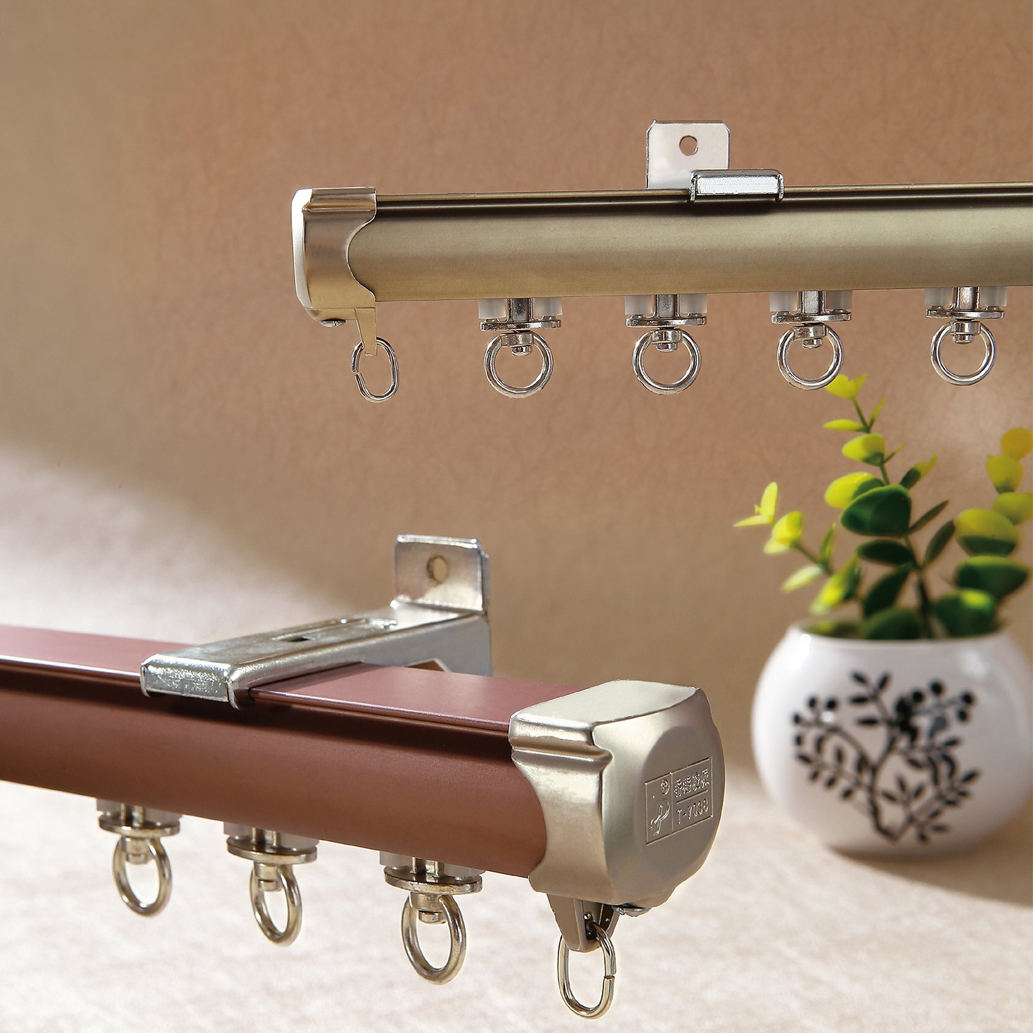 Large Square Foldable Curtain Rail Aluminum Ceiling Mount for Window
