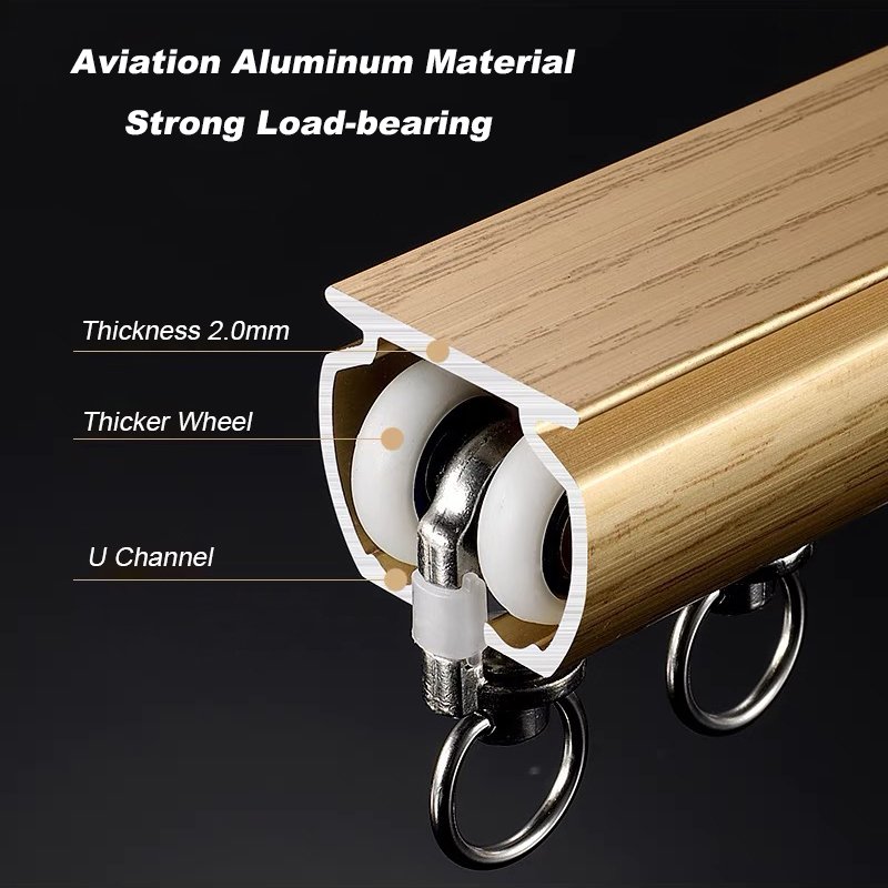Large Square Foldable Curtain Rail Aluminum Ceiling Mount for Window