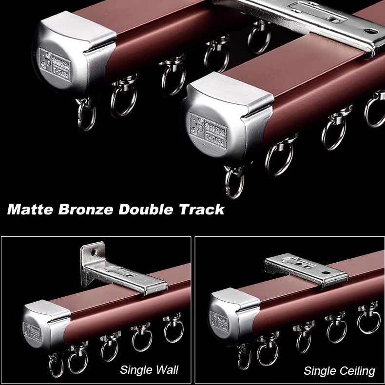 Large Square Foldable Curtain Rail Aluminum Ceiling Mount for Window