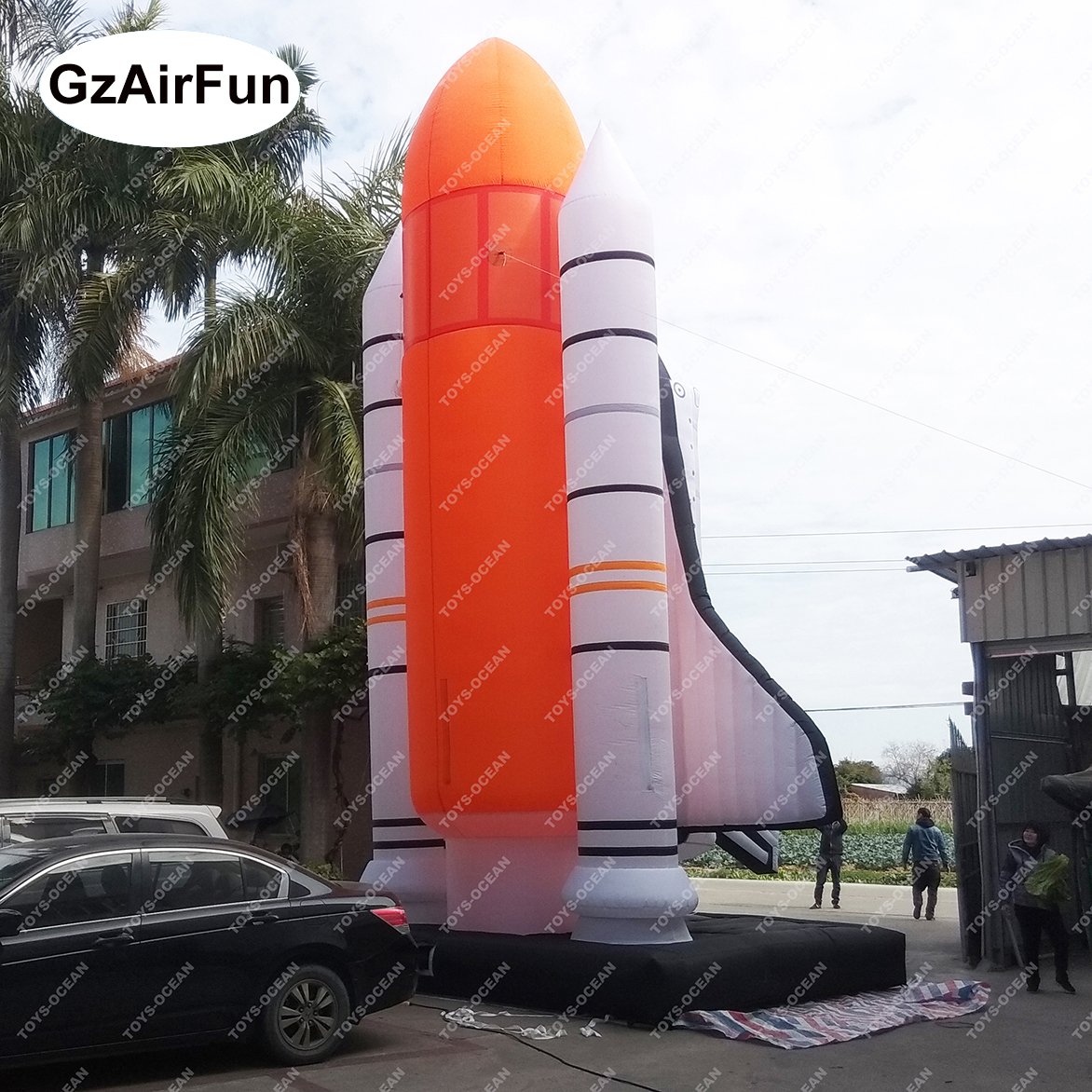 Factory customized cheap outdoor advertising inflatable spaceship rocket airplane model for sale