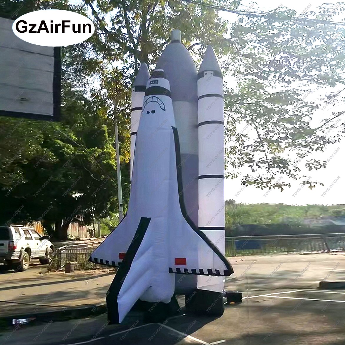 Factory customized cheap outdoor advertising inflatable spaceship rocket airplane model for sale