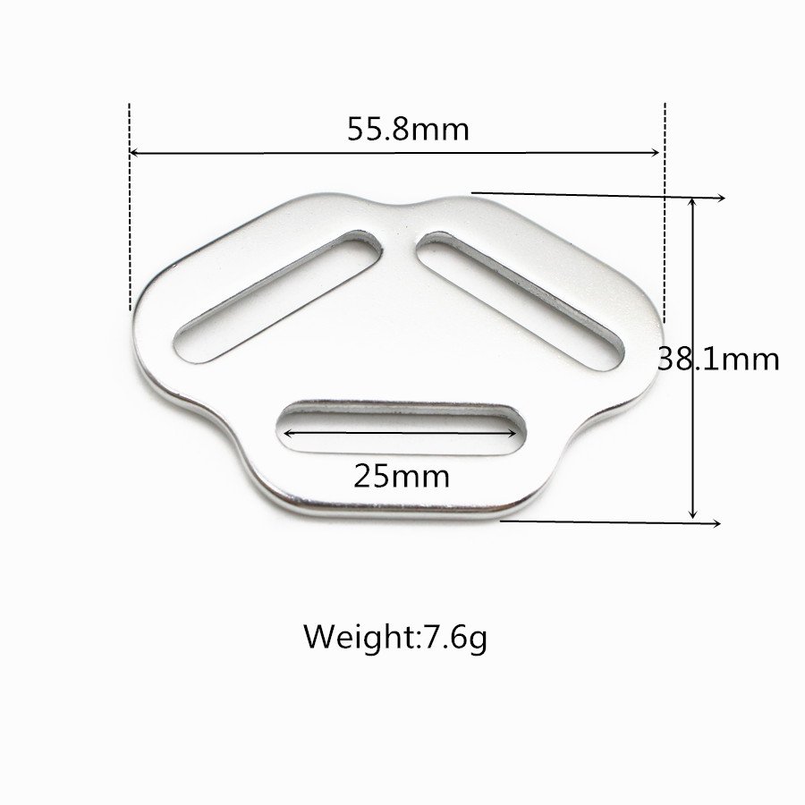 Custom Dog Accessories Aviation Aluminum Belt Buckle Triangle Slider Buckle for Backpack Adjuster Strap Buckles 15mm/20mm/25mm