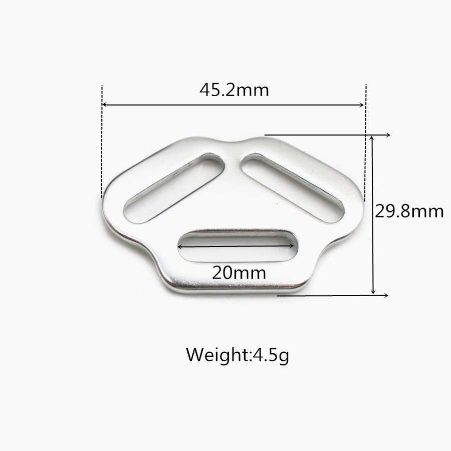 Custom Dog Accessories Aviation Aluminum Belt Buckle Triangle Slider Buckle for Backpack Adjuster Strap Buckles 15mm/20mm/25mm