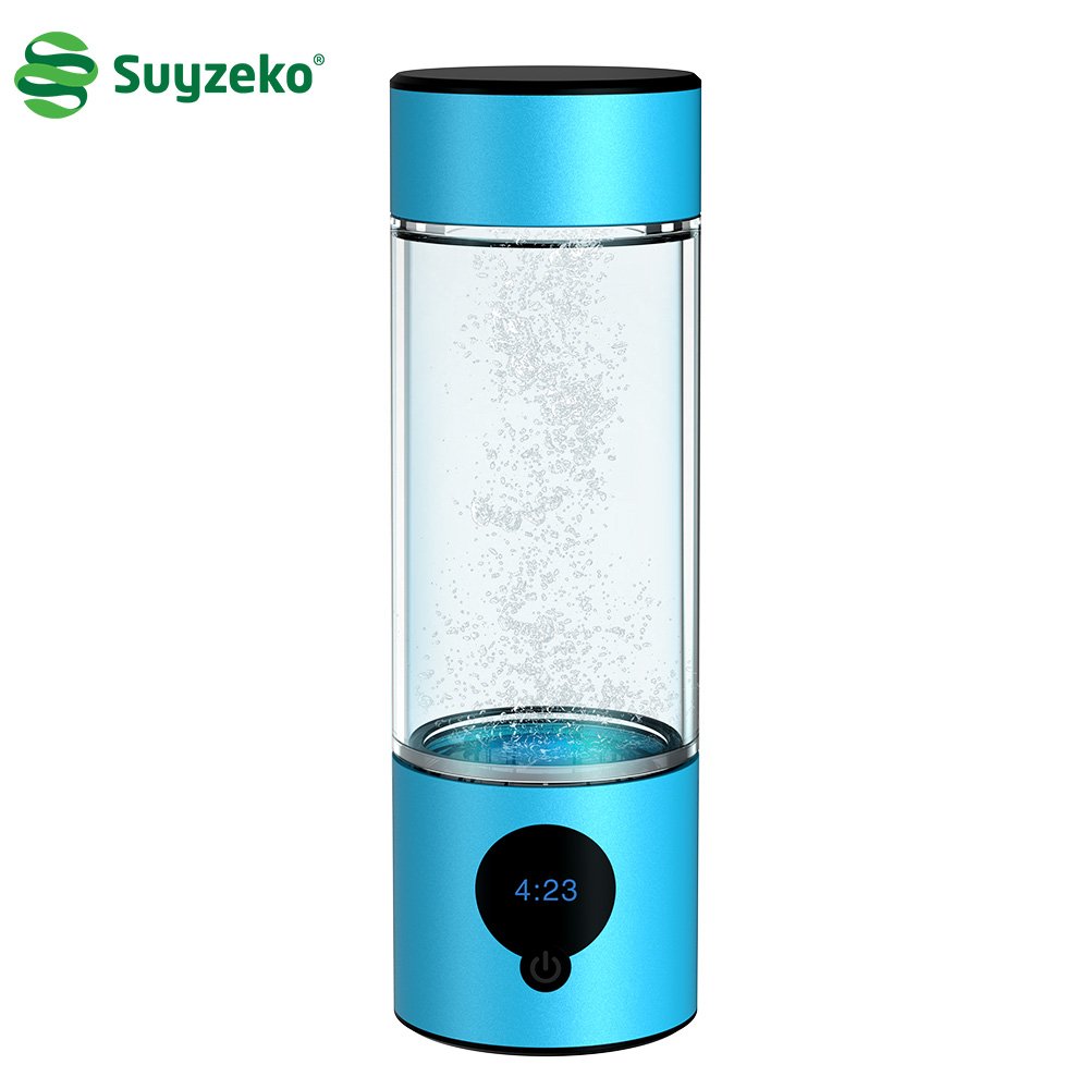 2025 Suyzeko Rich H2 Water Bottle Food-Grade PC 5000ppb SPE PEM Portable Hydrogen Water Bottle Generator Digital LED Display