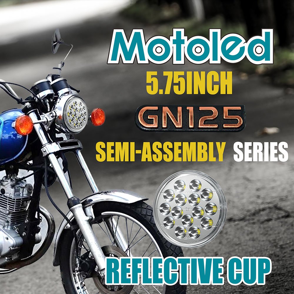 MOTOLED 5.75Inch Motorcycle Headlight DC12V 15 Lamp 3030SMD for Suzuki Gn125 LED Accessories