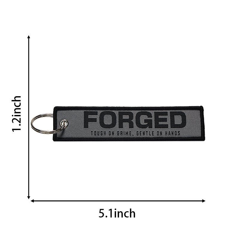 Fashion Promotional Brand Name Logo Embroidery Jet Tag Keychain Key Ring Custom Accessories