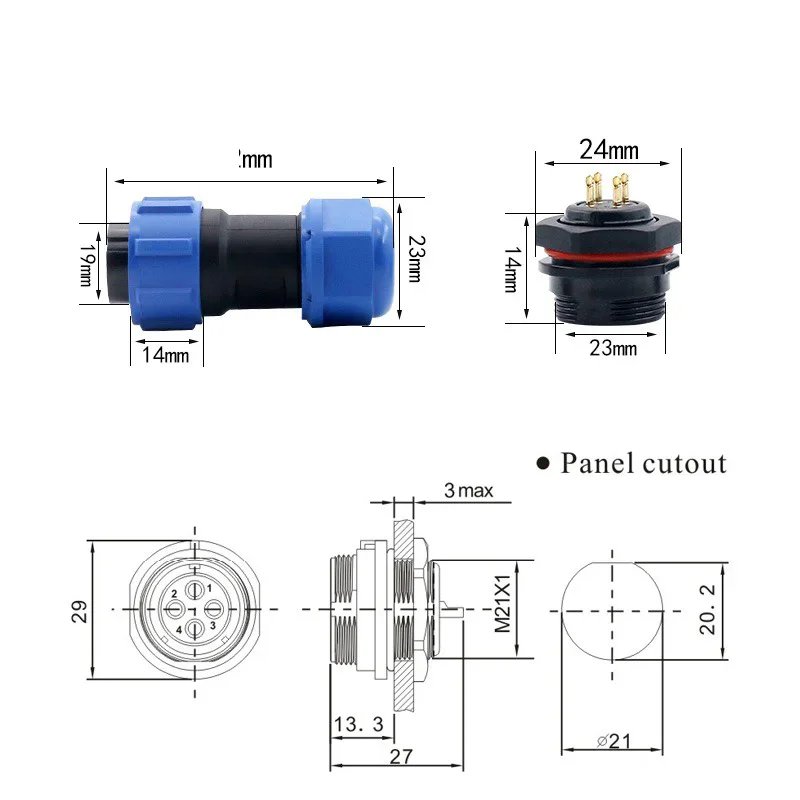 2pin 3pin 4pin 5pin 6pin 7pin 9pin SP13 SP16/SP17 SP20/SP21 Waterproof Male Female Connectors IP68 Aviation Plug