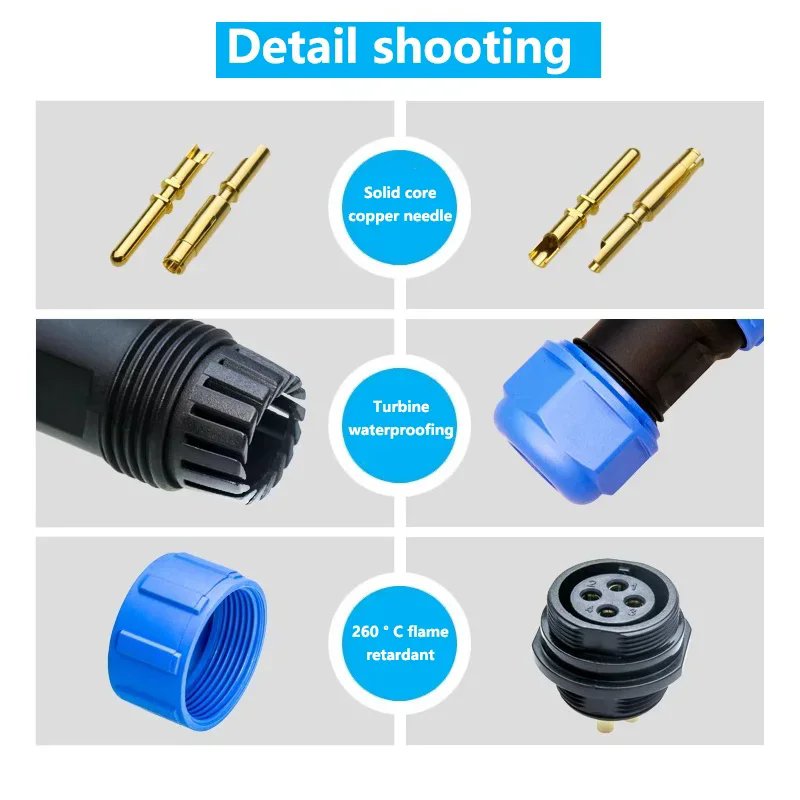 2pin 3pin 4pin 5pin 6pin 7pin 9pin SP13 SP16/SP17 SP20/SP21 Waterproof Male Female Connectors IP68 Aviation Plug