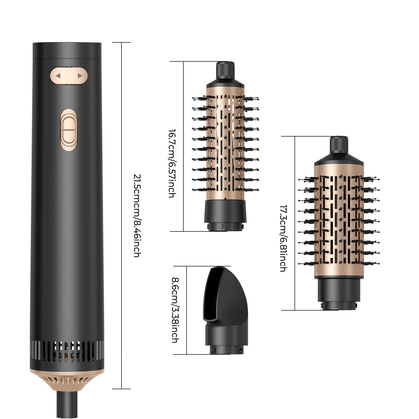 3 in 1 Hot Air Brush Replaceable Accessories Hot Air Brush Comb Automatic Curling Negative Hair Dryer With Gift Box