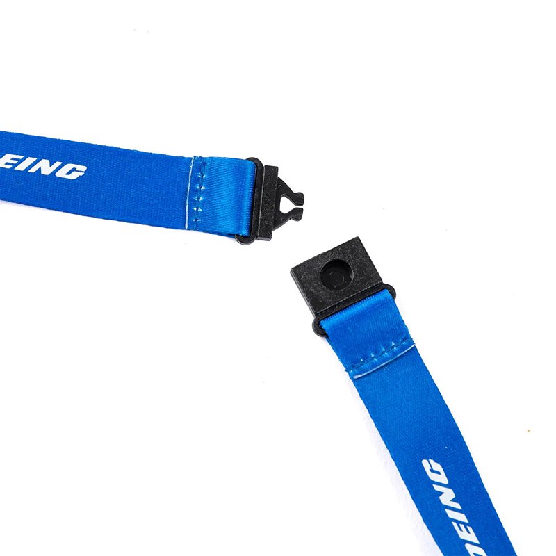 Hot Sale Custom Logo Safety Breakaway Detachable Airbus Lanyard Heat Transfer Alloy Seatbelt Airplane Buckle Lanyard Aviation