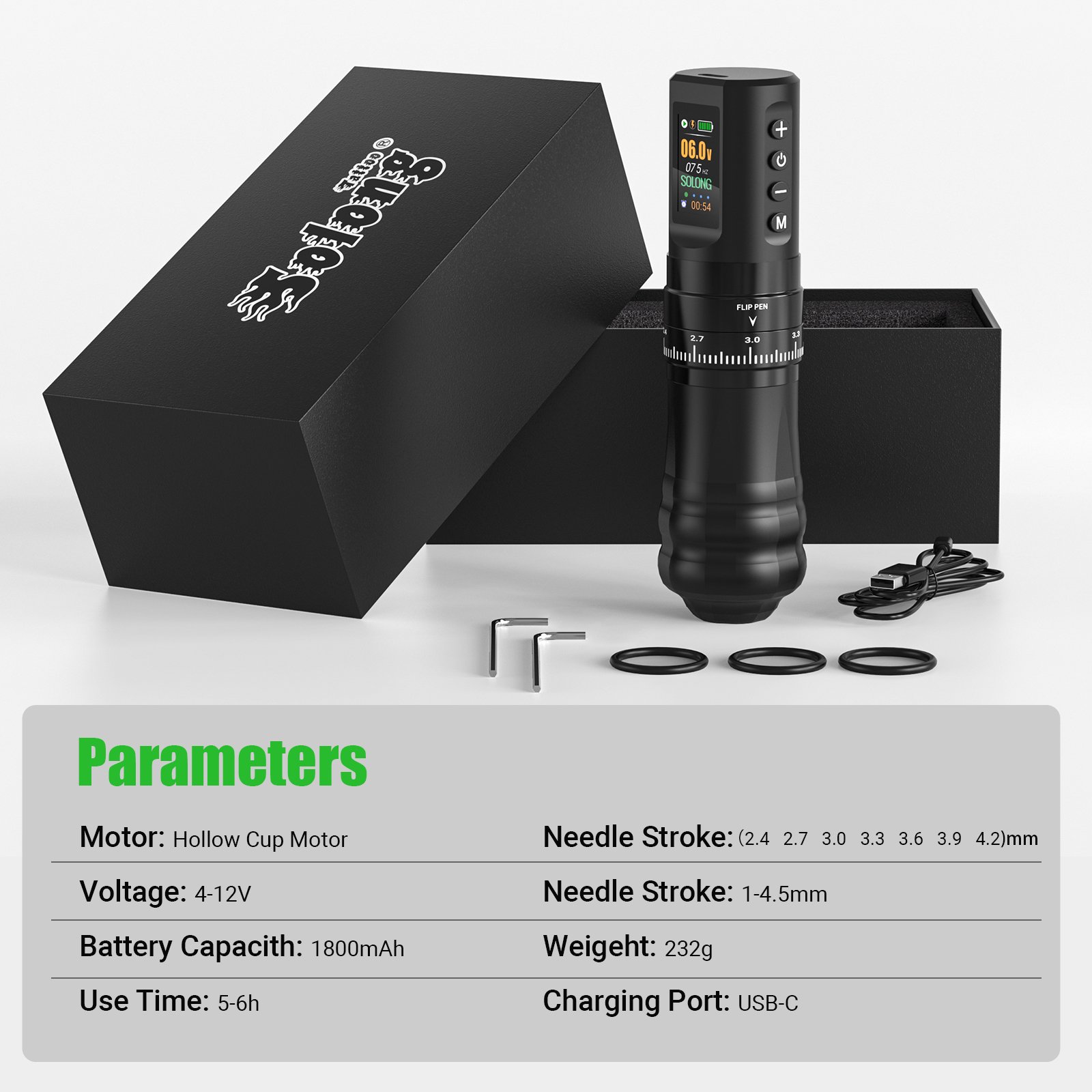 Solong Professional Wireless Rotary Tattoo Pen Motor Wireless Tattoo Machine Rotating Tattoo Gun