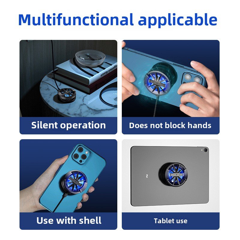 Silent Semiconductor Cooling Pad for Phone and Tablet New Magnetic Clip-On Design for Mobile Gaming Live Streaming Accessories