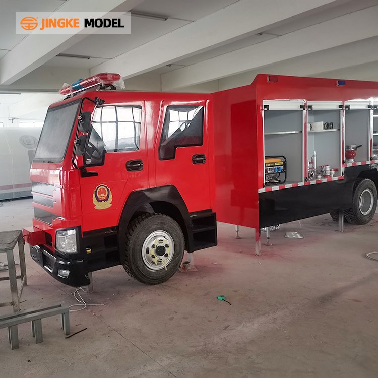 Detailed Fire Engine Model, Authentic Fire Truck with Movable Parts