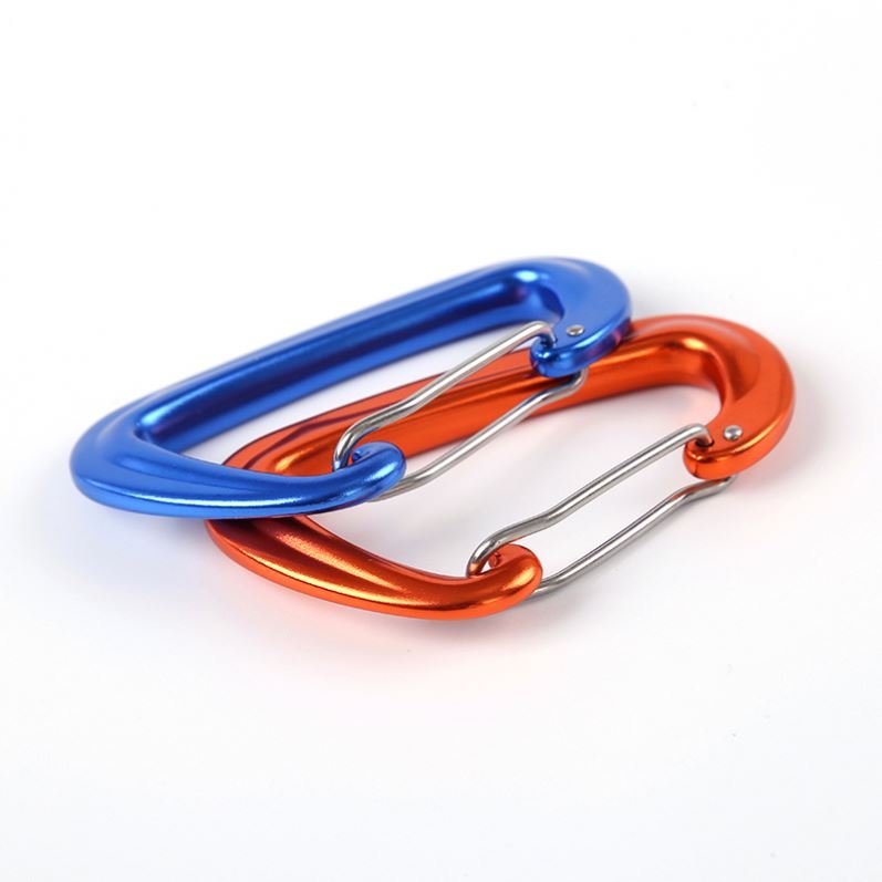 D Shape Hook for Outdoor Camping Hiking Hammocks Lightweight 12KN Aluminum Wire Gate Carabiner