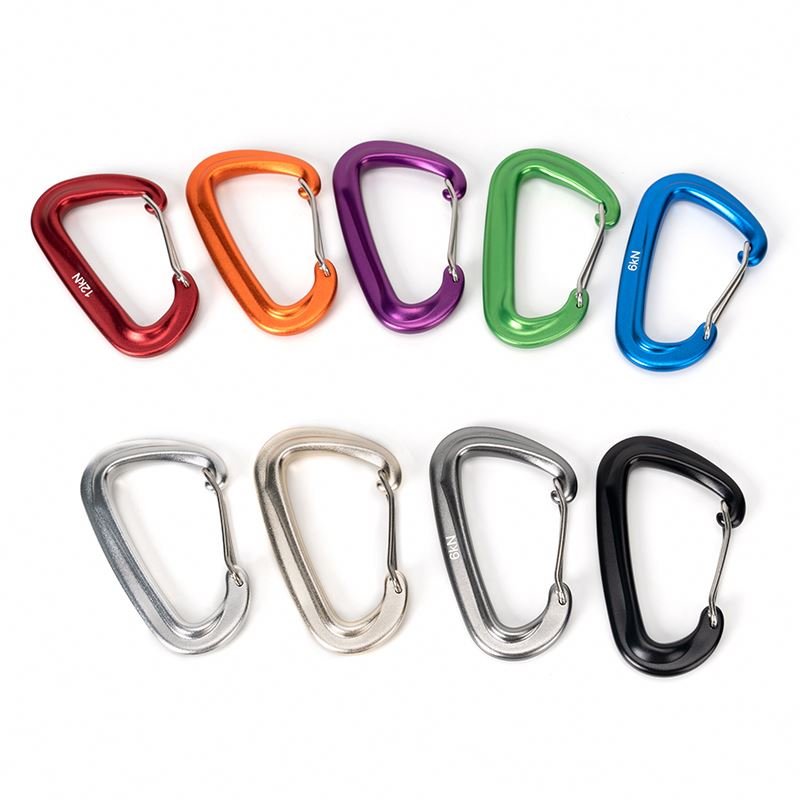 D Shape Hook for Outdoor Camping Hiking Hammocks Lightweight 12KN Aluminum Wire Gate Carabiner