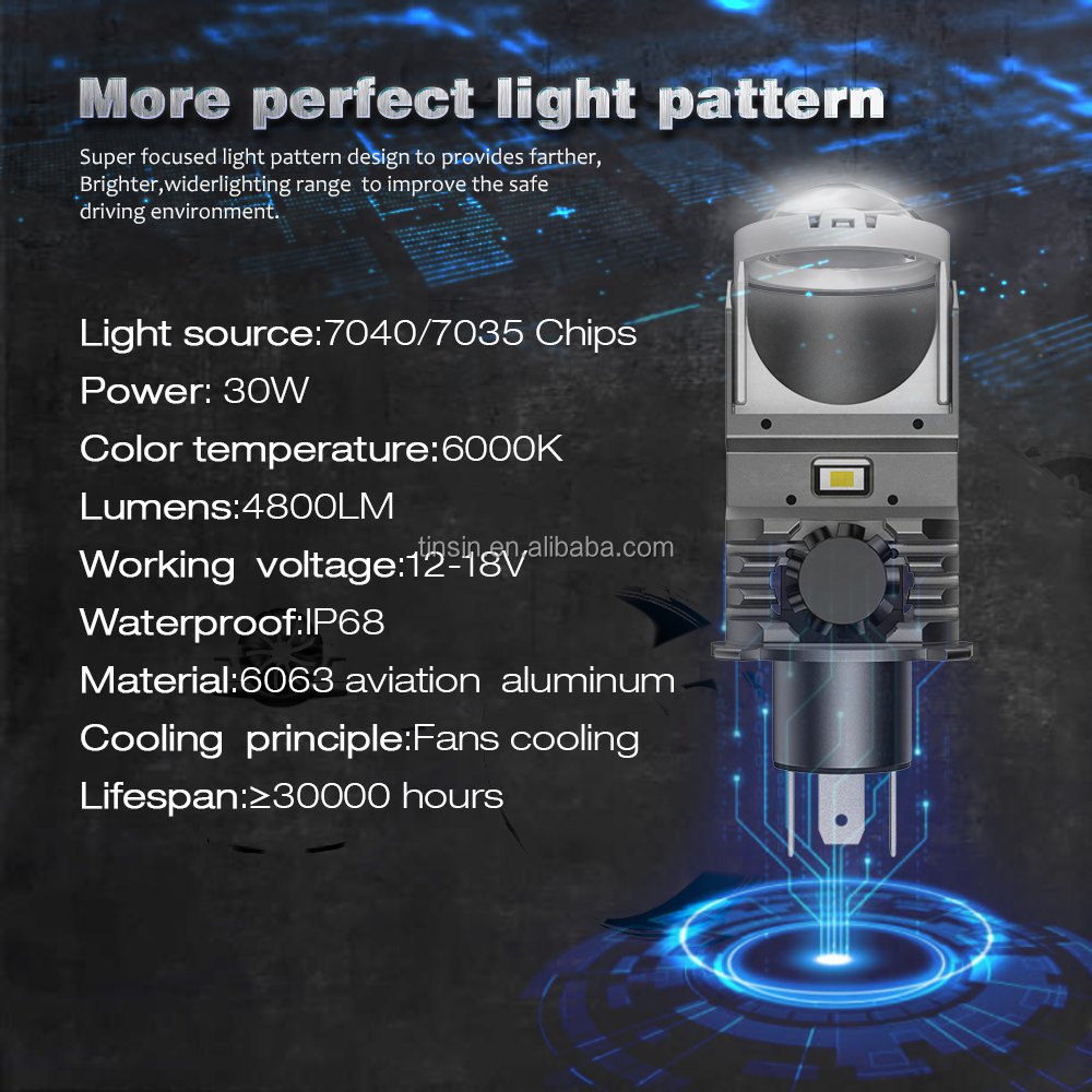 Factory F40B H4 Projector Led Mini Lens for Car Headlights H4 55W 5500LM 6000K IP68 Unique Car Accessories Projector Led H4